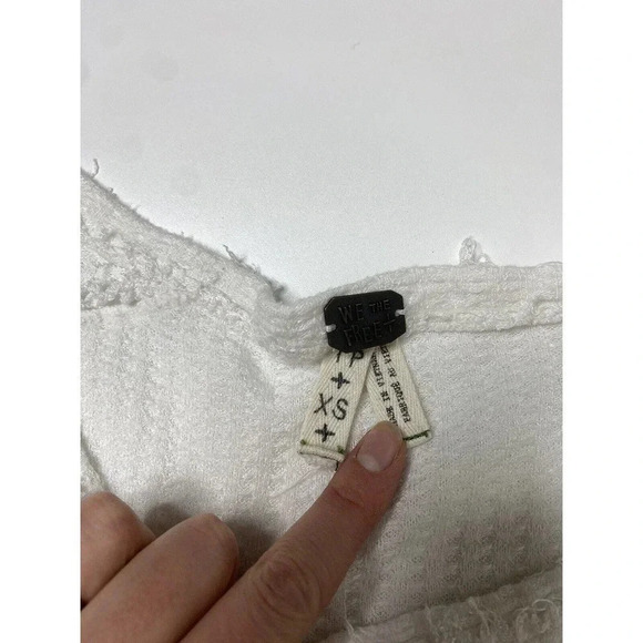 We The Free People Tunic Top Size XS White Waffle Weave Long Sleeve - Picture 3 of 6